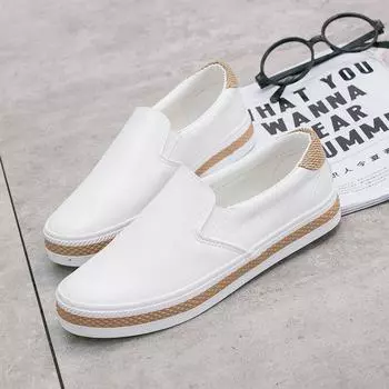 Женские кожаные мокасины, цвет белый и чёрный 39 белый