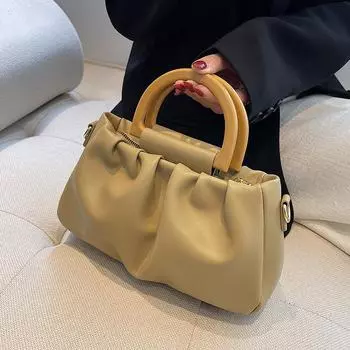 Мягкая кожаная плиссированная сумка Cloud, новые женские индивидуальные универсальные сумки, элегантные модные сумки через плечо большой емкости (20cm<Max Length<30cm)