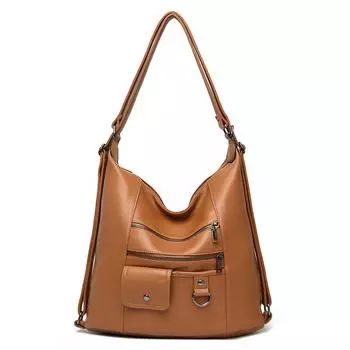 Мягкая кожаная сумка через плечо для женщин, новая большая вместимость, женская сумка через плечо для женщин среднего возраста, простой рюкзак