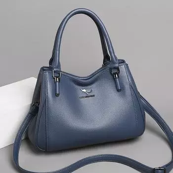 Мягкая кожаная сумка для женщин, большая вместимость, сумка через плечо, повседневные сумки, простые сумки