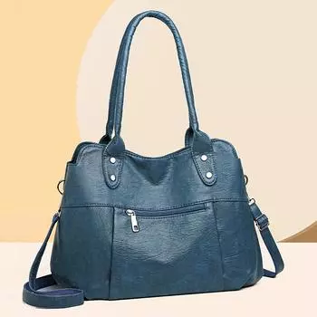 Мягкая кожаная сумка для женщин, большая вместимость, роскошные сумки для женщин, высококачественные сумки через плечо, модные