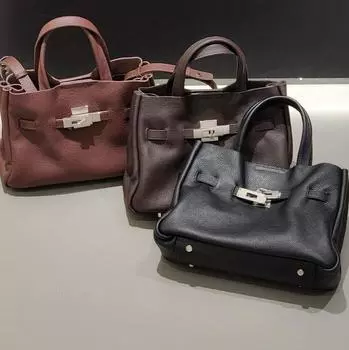 Мягкая кожаная сумка из натуральной кожи первого слоя с рисунком личи, приятная на ощупь, для ежедневных поездок на работу, сумка через плечо, новая женская кожаная сумка Small size+26 x 10 x 19cm кофейный