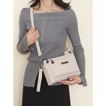 Мягкая кожаная сумка-конверт, материнская сумка, кошелек для монет, женская многослойная сумка через плечо через плечо чёрный