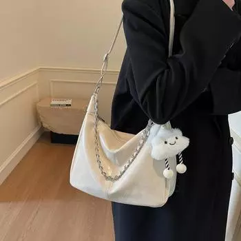 Мягкая кожаная сумка-тоут женская большая вместительная сумка через плечо сумка через плечо бежевый