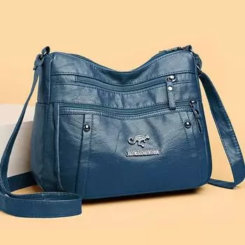 Мягкая кожаная сумка, женская большая вместительная пригородная сумка на плечо, дорожная сумка, сумка для мамы, сумка для мобильного телефона коричневый