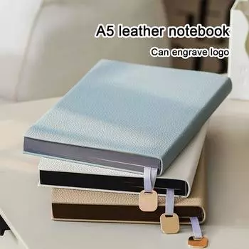 Мягкая кожаная утолщенная тетрадь для школьников формата А5, дневник, рабочий блокнот, книга для записей деловых встреч, заметки о предметах, 130 листов, 260 страниц A5