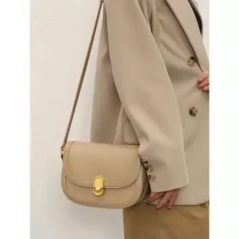 Мягкая кожаная винтажная сумка-седло для женщин с металлической пряжкой, универсальная сумка через плечо для женщин (20cm<Max Length<30cm) чёрный