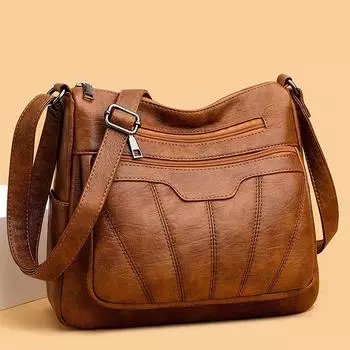 Мягкая кожаная женская сумка, фирменная дизайнерская женская сумка, кошельки, роскошная женская сумка через плечо, большая вместимость, сумки через плечо