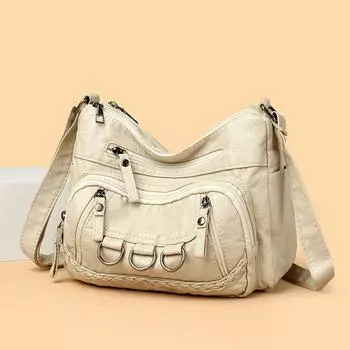 Мягкая кожаная женская сумка, новая модная и универсальная, для матерей среднего и пожилого возраста, одинарная сумка через плечо, повседневный дорожный рюкзак