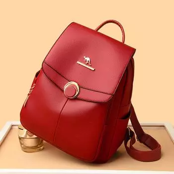 Мягкая кожаная женская сумка, противоугонный дорожный рюкзак, рюкзак для мамы синий