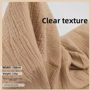 Мягкая крепированная хлопковая двойная марлевая ткань для детской одежды и аксессуаров - весна/лето