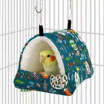 Мягкая кровать для хомяка с рисунком животных, зимний домик для хомяка, для зимы и осени S