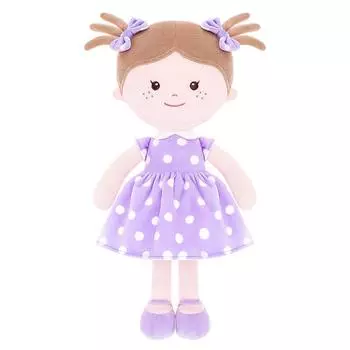 Мягкая кукла Baby Girl Gifts Milly Polka Dot Series для первого дня рождения ребенка 30 см фиолетовый