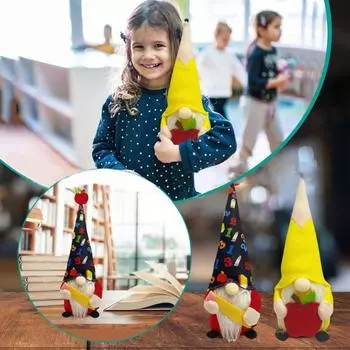 Мягкая кукла без лица в виде старика, возвращающаяся в школу, украшения в виде гнома, домашний декор для вечеринки, подарки на выпускной красный