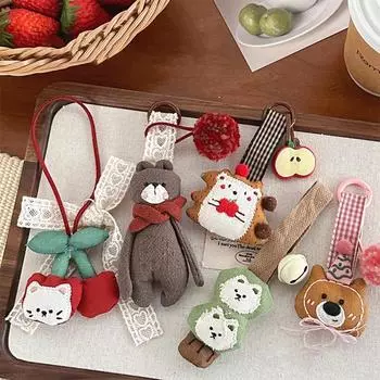 Мягкая кукла брелок мультфильм маленькие животные подвеска брелки креативный кавайный рюкзак украшения аксессуары подарки
