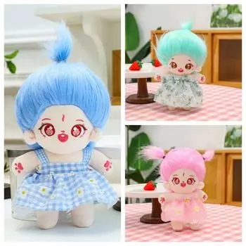 Мягкая кукла для смены одежды с юбкой, сопровождающая куклы, кавайные плюшевые хлопковые куклы, детские подарки синий