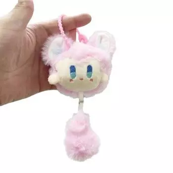 Мягкая кукла Dollking Плюшевая кукла Брелок Пищащий плюшевый кулон Игрушка Кот Эльф Брелок Подарок Pink-Style A