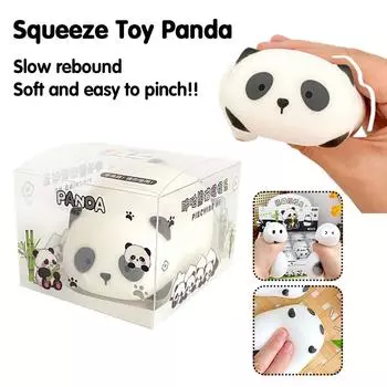 Мягкая кукла Kawaii Panda, коллекционная мультяшная супермедленная игрушка, оригинальная сжимаемая игрушка с De Y3O0 panda-8*7*5cm