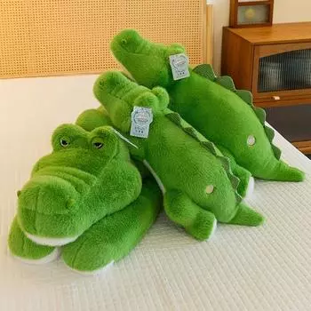 Мягкая кукла-крокодил, девочка, спит на кровати с куклой-крокодилом, подушка для ног, тканевая кукольная длинная подушка 50cm 0.36kg