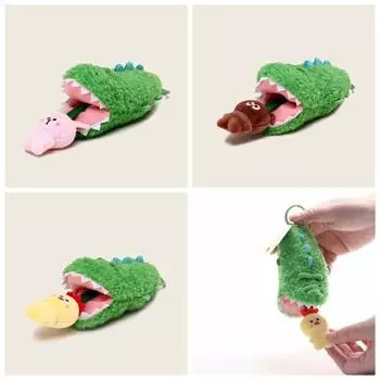 Мягкая кукла-медведь на шнурке, забавное плюшевое животное, брелок для ключей, розовый мультяшный крокодил, подвески для девочек розовый