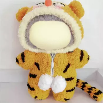 Мягкая кукольная одежда для кукол ростом 15-17 см, мягкая кукольная одежда, комбинезон тигра с шапкой, мягкие костюмы