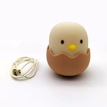 Мягкая курица, силиконовая детская лампа для детской, чувствительное управление краном, ночник для детей, украшение спальни и White