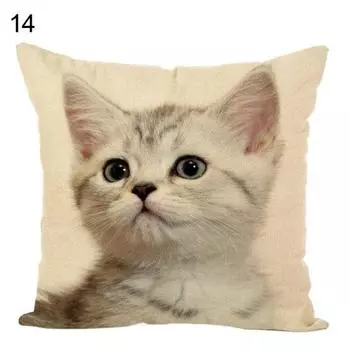 Мягкая льняная наволочка с милым котом, чехол для подушки, домашний автомобиль, диван-кровать, декор 1#