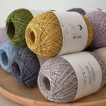 Мягкая льняная пряжа, приятная для кожи, дышащая пряжа для вязания крючком, шитье светло-фиолетовый