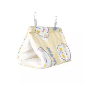 Мягкая лежанка для питомца, милое треугольное хлопковое гнездо, портативный теплый гамак для попугая, зима