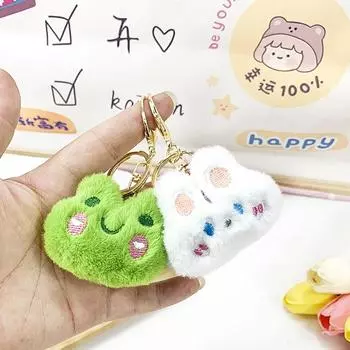Мягкая лягушка плюшевый брелок животное кошка кукла кулон мультяшный пищащий медведь кулон автомобильный ключ кулон with chirping-frog