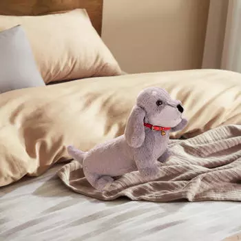 Мягкая мягкая игрушка, мягкая плюшевая собачка, кукла, обнимающаяся, декор для детской комнаты, щенок, животное чёрный