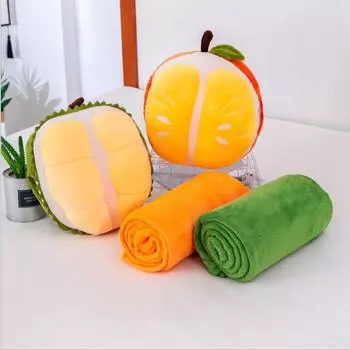 Мягкая мультяшная плюшевая игрушка дуриан и апельсиновая кожура плюшевая кукла фрукт плюшевая подушка праздничный подарок Random Durian or Orange
