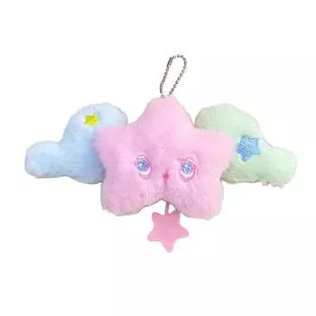 Мягкая набивная звезда с крыльями, брелок-подвеска, кукла-украшение для рюкзаков или подарков, плюшевый держатель для ключей, аксессуары для школьной сумки 1