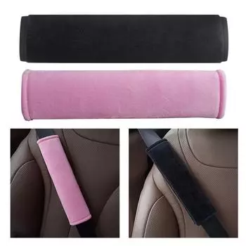 Мягкая накладка на ремень безопасности автомобиля, чехол для ремня безопасности, наплечник, подушка для защиты шеи, автомобильные аксессуары, длина 25 см/10 дюймов чёрный