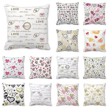 Мягкая наволочка розового цвета с милым принтом для дома, гостиной, дивана, спальни, украшения автомобиля, декоративная подушка, наволочка 40X40CM