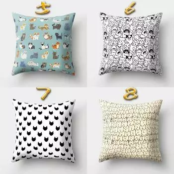 Мягкая наволочка с милым мультяшным котом и принтом, чехол для подушки, декор для дома и офиса