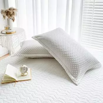 Мягкая наволочка, теплая наволочка, прямоугольная наволочка 50x75 см, белая наволочка, наволочка из 2 бархатных наволочек 2 pillowcase 50x75cm