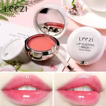 Мягкая ночная маска для губ Leezi увлажняет губы, разглаживает морщины на губах и смягчает потрескавшиеся губы, бальзам для губ поставляется с кисточкой для губ 01