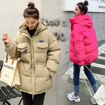 Мягкая одежда, новая зимняя куртка, женская мода на хлеб M белый