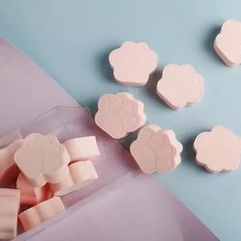 Мягкая основа для макияжа, пудра, милая розовая кошачья лапка, косметическая губка для девочек, сухие и влажные, двойного назначения, женские инструменты для макияжа