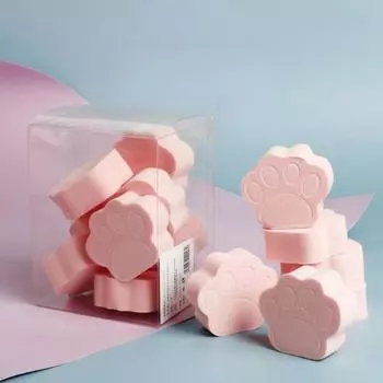 Мягкая основа для макияжа, пудра, милая розовая кошачья лапка, косметическая губка для девочек, сухие и влажные, двойного назначения, женские инструменты для макияжа