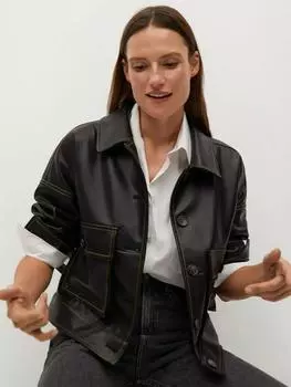 Мягкая овчина, ручная работа, стильная повседневная черная рубашка для вечеринок, натуральная кожа для женщин XL чёрный