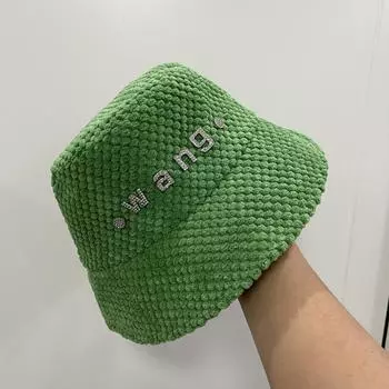 Мягкая Панама унисекс в стиле Харадзюку, шляпа-ведро с граффити и буквами для женщин и мужчин, рыбацкая шапка для рыбалки, осень-зима, овечья шерсть, уличная теплая панамская кепка Black