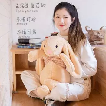 Мягкая пасхальная плюшевая кукла кролик с длинными ушами плюшевые игрушки кролика для детей, девочек коричневый