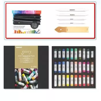 Мягкая пастель ручной работы художников Mungyo Gallery с набором для рисования (пни, наждачная бумага, держатель), 30 цветов 30 Color Bundle