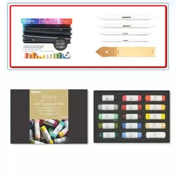 Мягкая пастель ручной работы художников Mungyo Gallery с набором для рисования (пни, наждачная бумага, держатель), набор из 15 цветов 15 Color Bundle