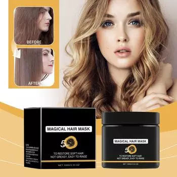 Мягкая питательная маска-кондиционер для волос Глубоко питает волосы, придавая им здоровый блеск Уход за поврежденными волосами One Size