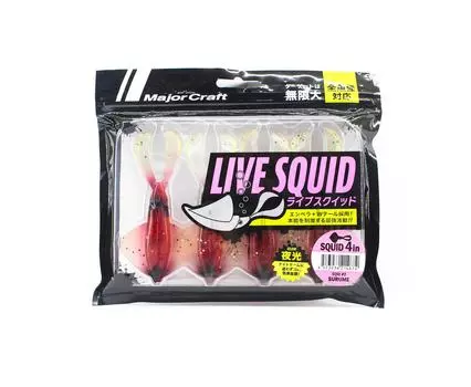 Мягкая пластиковая приманка для живого кальмара Major Craft, 4 дюйма, SQID4 002 (4672)