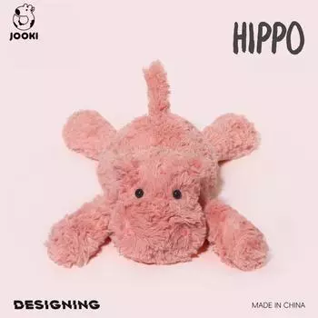 Мягкая плюшевая игрушка Бегемот - очаровательный плюшевый кролик для детей, успокаивающий компаньон для сна и подарок на день рождения Total length is about 35cm