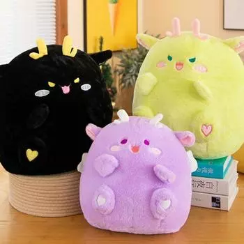 Мягкая плюшевая игрушка Dwendun Dragon, мультяшная теплая плюшевая игрушка Dwendun Dragon, плюшевая кукла для девочки, подарок 30cm чёрный